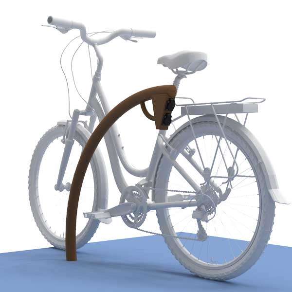 Fietsparkeren | Fietsmarketing | FalcoIon aanleunbeugel met oplaadpunt voor e-bike | image #2 |  fietsparkeren fietsaanleunbeugel met oplaadpunt FalcoIon