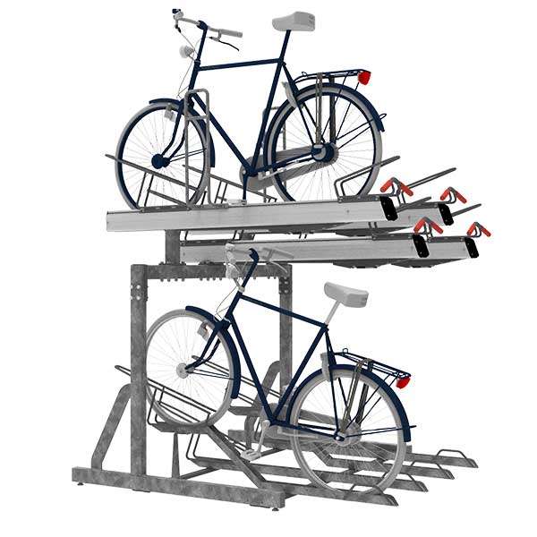 Fietsparkeren | Fietsenrekken met aanbindvoorziening | FalcoLevel Premium+ met verschillende aanbindvoorzieningen| Afbeelding van het FalcoLevel Premium+ etagerek met aanbindvoorziening voor extra beveiliging en duurzaamheid in fietsenstallingen. Fietsparkeren | Fietsenrekken met aanbindvoorziening | FalcoLevel Premium+ met verschillende aanbindvoorzieningen | image #5 | Afbeelding van het FalcoLevel Premium+ etagerek met aanbindvoorziening voor extra beveiliging en duurzaamheid in fietsenstallingen.