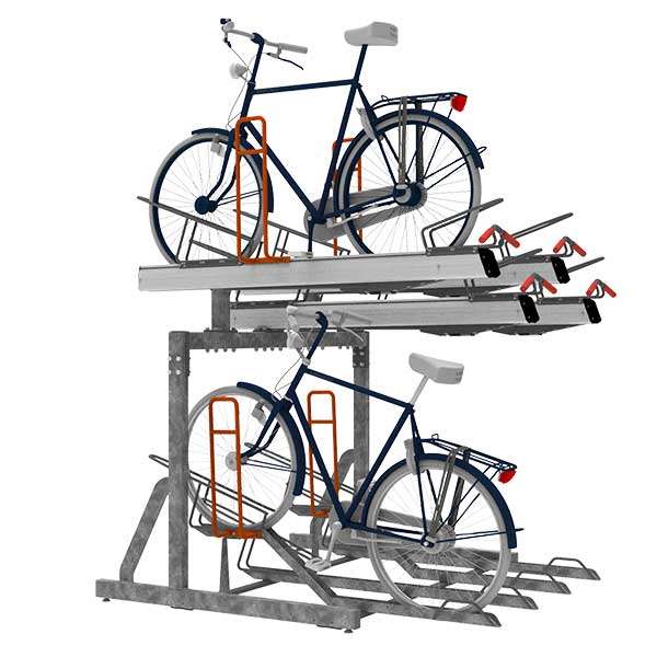 Fietsparkeren | Fietsenrekken met aanbindvoorziening | FalcoLevel Premium+ met verschillende aanbindvoorzieningen| Afbeelding van het FalcoLevel Premium+ etagerek met aanbindvoorziening voor extra beveiliging en duurzaamheid in fietsenstallingen. Fietsparkeren | Fietsenrekken met aanbindvoorziening | FalcoLevel Premium+ met verschillende aanbindvoorzieningen | image #3 | Afbeelding van het FalcoLevel Premium+ etagerek met aanbindvoorziening voor extra beveiliging en duurzaamheid in fietsenstallingen.