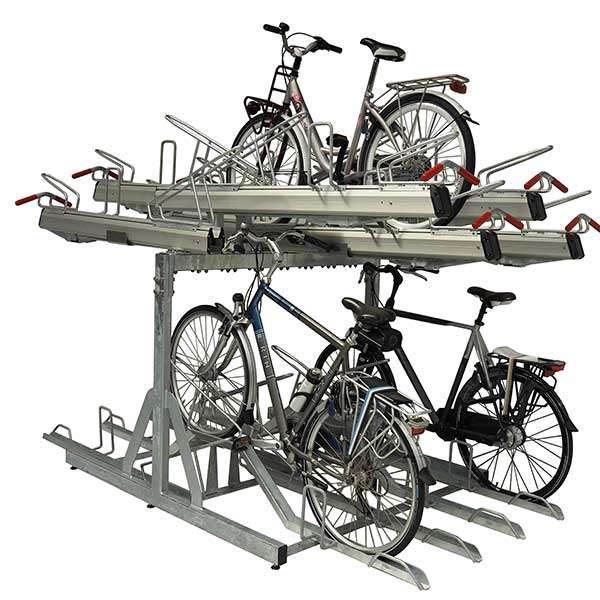 Fietsparkeren | Fietsenrekken met aanbindvoorziening | FalcoLevel Premium+ met verschillende aanbindvoorzieningen| Afbeelding van het FalcoLevel Premium+ etagerek met aanbindvoorziening voor extra beveiliging en duurzaamheid in fietsenstallingen. Fietsparkeren | Fietsenrekken met aanbindvoorziening | FalcoLevel Premium+ met verschillende aanbindvoorzieningen | image #2 | Afbeelding van het FalcoLevel Premium+ etagerek met aanbindvoorziening voor extra beveiliging en duurzaamheid in fietsenstallingen.
