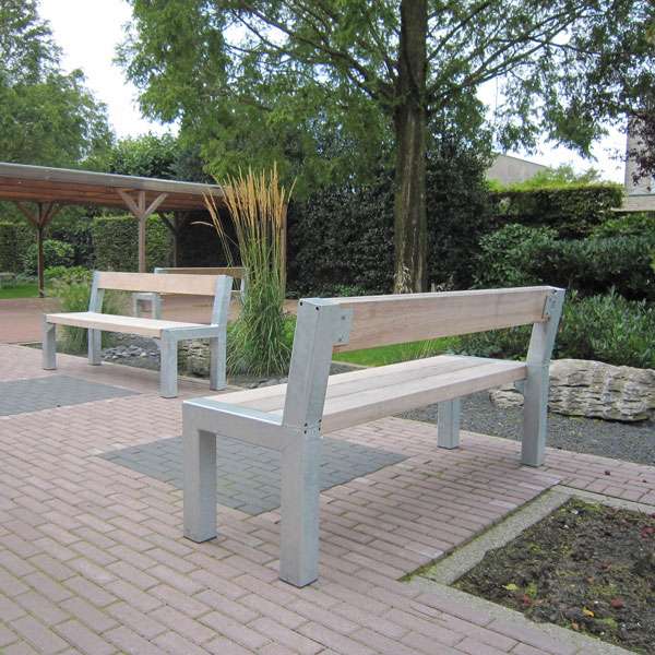 Straatmeubilair | Banken | FalcoBloc buitenbank met rug, verschillende varianten | image #4 |  straatmeubilair buitenbank zitbank parkbank boombank FalcoBloc