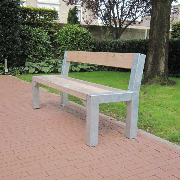 Straatmeubilair | Banken | FalcoBloc buitenbank met rug, verschillende varianten | image #5 |  straatmeubilair buitenbank zitbank parkbank boombank FalcoBloc