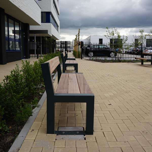 Straatmeubilair | Banken | FalcoBloc buitenbank met rug, verschillende varianten | image #6 |  straatmeubilair buitenbank zitbank parkbank boombank FalcoBloc