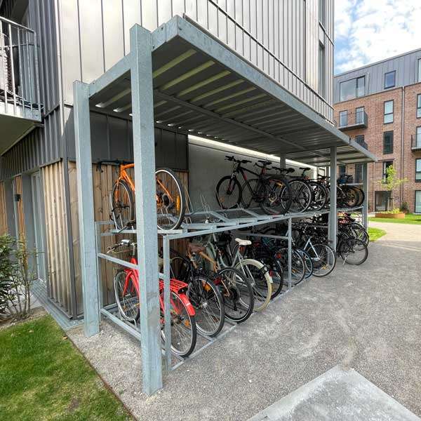 Overkappingen | Overkappingen compact fietsparkeren | FalcoSpan fietsoverkapping voor etagerekken| fietsparkeren verhoogde fietsoverkapping etagerekken Overkappingen | Overkappingen compact fietsparkeren | FalcoSpan fietsoverkapping voor etagerekken | image #2 | fietsparkeren verhoogde fietsoverkapping etagerekken
