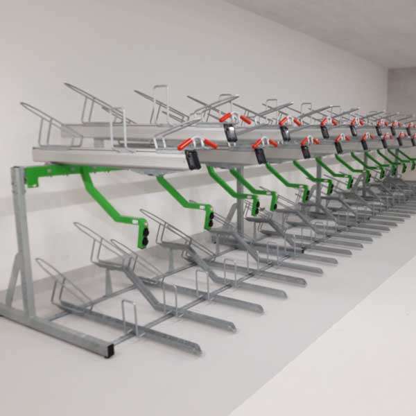 129004 fietsenkelder compact fietsparkeren etagerek fietsenrek dubbellaags 
