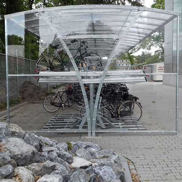 Overkappingen | Overkappingen compact fietsparkeren | FalcoRail dubbelzijdige fietsoverkapping voor etagerekken| Fietsparkeren fietsoverkapping rokersoverkapping transparant FalcoRail Overkappingen | Overkappingen compact fietsparkeren | FalcoRail dubbelzijdige fietsoverkapping voor etagerekken | image #9 | Fietsparkeren fietsoverkapping rokersoverkapping transparant FalcoRail