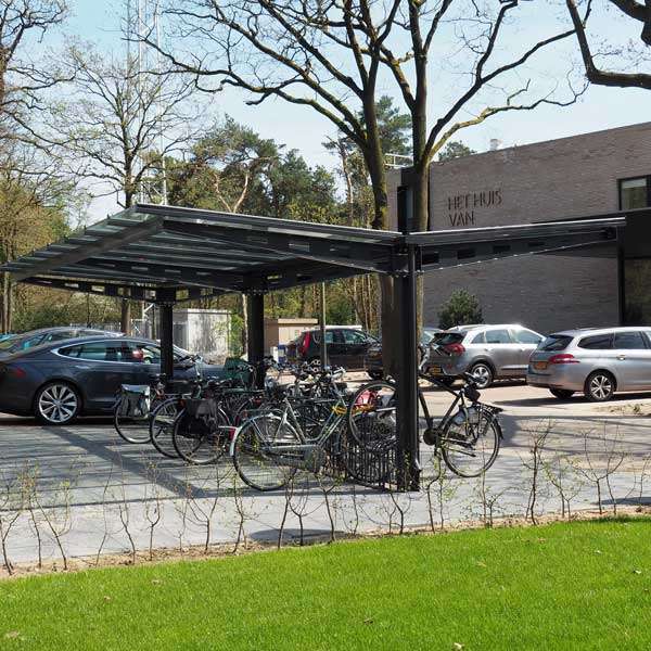 Overkappingen | Fietsoverkappingen en -bergingen | FalcoHoth dubbelzijdige fietsoverkapping | image #3 |  fietsparkeren fietsoverkapping fietsenstalling FalcoHoth