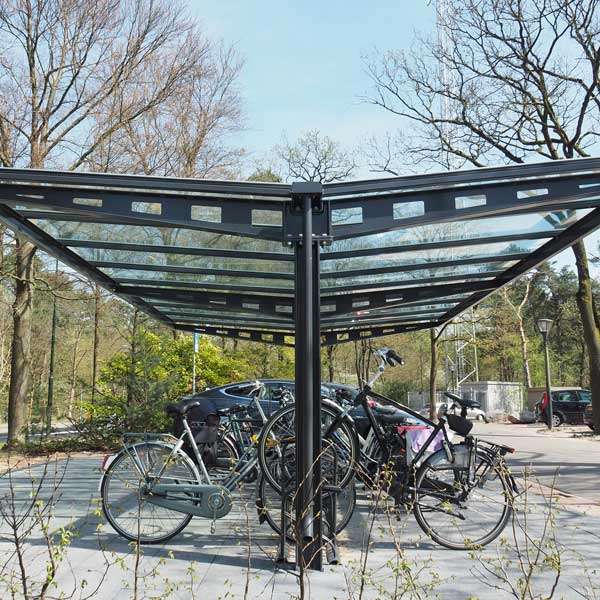 Overkappingen | Fietsoverkappingen en -bergingen | FalcoHoth dubbelzijdige fietsoverkapping | image #5 |  fietsparkeren fietsoverkapping fietsenstalling FalcoHoth