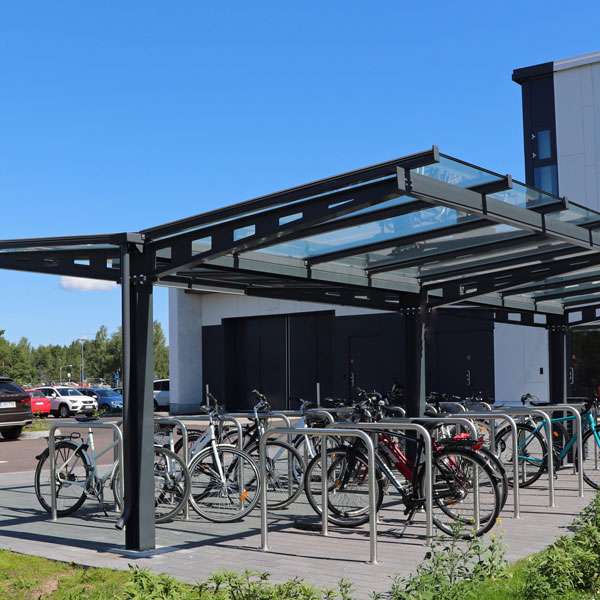 Overkappingen | Transparante overkappingen | FalcoHoth fietsoverkapping, dubbelzijdig | image #2 |  fietsparkeren_overkapping_falcohoth