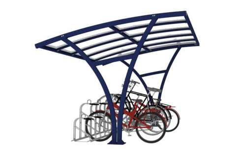 FalcoRail Low fietsoverkapping, enkelzijdig