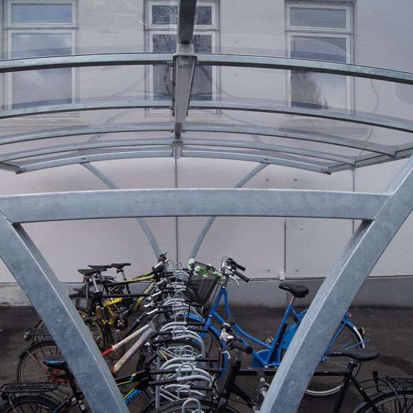 Fietsparkeren fietsoverkapping rokersoverkapping transparant FalcoRail