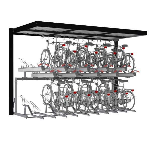 Overkappingen | Overkappingen compact fietsparkeren | FalcoSpan fietsoverkapping voor etagerekken| falco fietsparkeren etagerekken dubbellaags Overkappingen | Overkappingen compact fietsparkeren | FalcoSpan fietsoverkapping voor etagerekken | image #1 | falco fietsparkeren etagerekken dubbellaags