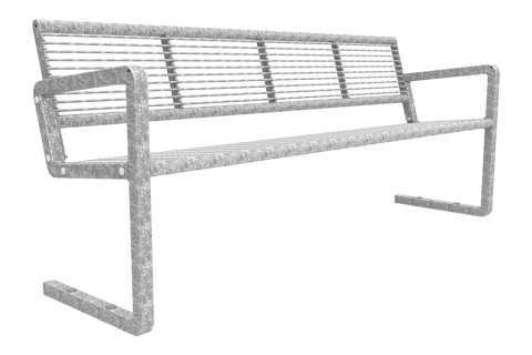 FalcoNine buitenbank met rug, staal