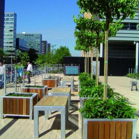 17453 straatmeubilair zitbank buitenbank plantenbak dakterras Amsterdam FalcoBloc