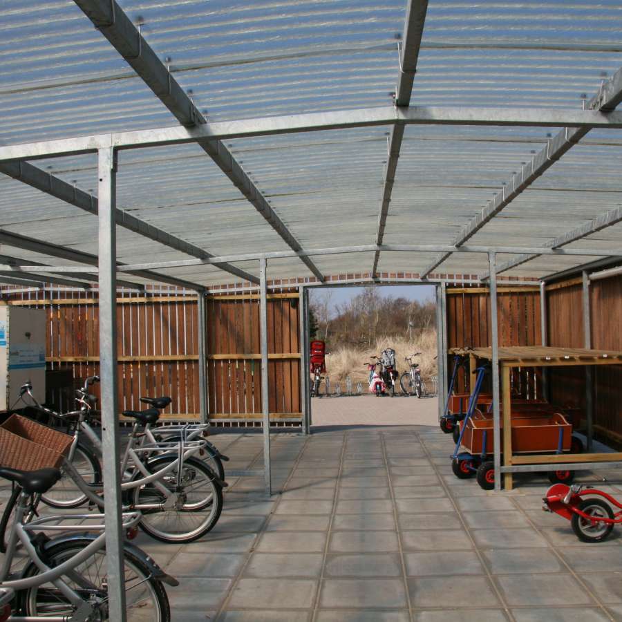 fietsparkeren fietsoverkapping overkapping fietsenstalling fietsenrek Landal 