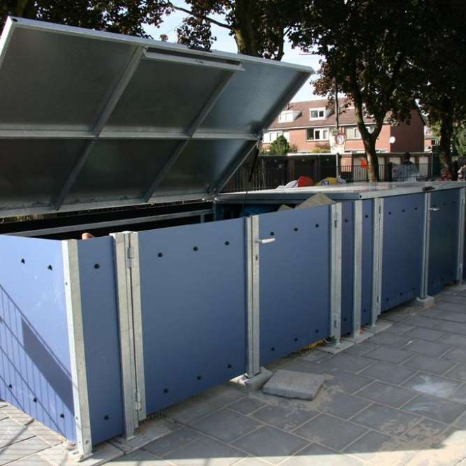 overkapping berging speelgoedberging schoolplein FalcoBox