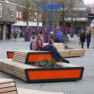 straatmeubilair zitelement buitenbank plantenbak zitbank FalcoLinea stadscentrum
