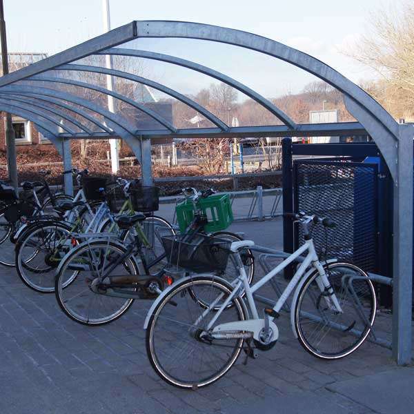 Overkappingen | Transparante overkappingen | FalcoGamma Hi fietsoverkapping, enkelzijdig | image #7 |  Fietsparkeren fietsoverkapping rokersoverkapping transparant FalcoGamma