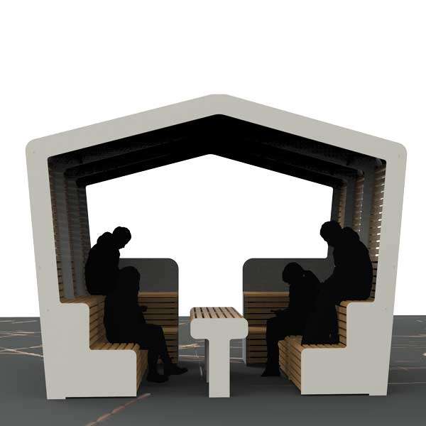 Straatmeubilair | Inspiratie | Overdekte tribunebank JOP | image #4 |  straatmeubilair zitplek overdekt bank tafel