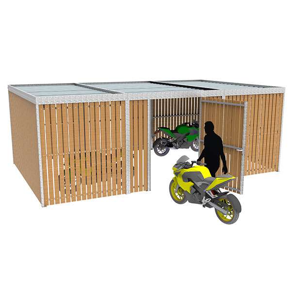 Overkappingen | Fietsoverkappingen en -bergingen | FalcoLok-600 fietsenberging| FalcoLok 600 brede deur berging voor motoren Overkappingen | Fietsoverkappingen en -bergingen | FalcoLok-600 fietsenberging | image #9 | FalcoLok 600 brede deur berging voor motoren