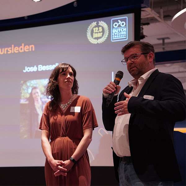 Mark Pruijssen, nieuw bestuurslid van de Dutch Cycling Embassy tijdens de bekendmaking