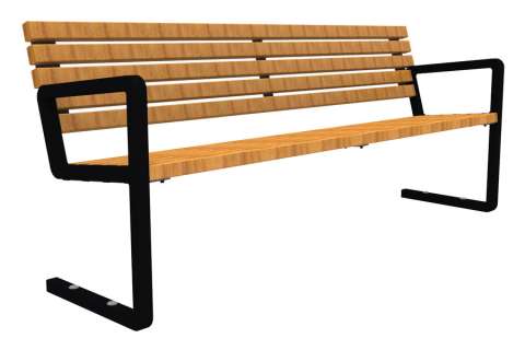 FalcoNine buitenbank met rug, hout
