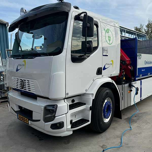 Falco zet volgende stap naar duurzaamheid met elektrische vrachtwagen Falco zet volgende stap naar duurzaamheid met elektrische vrachtwagen