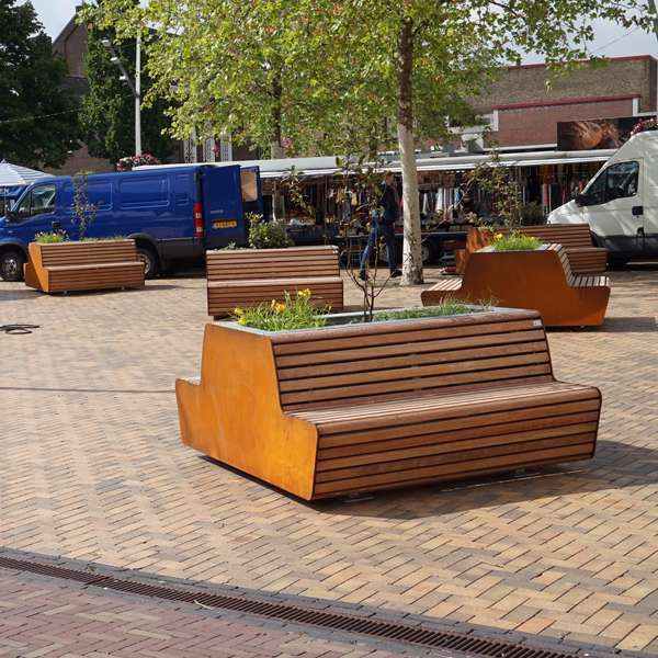 101067 straatmeubilair zitbank plantenbak FalcoLinea Bodegraven