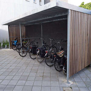 Projecten | Fietsparkeervoorzieningen en afvalbakken voor Sint-Maartenscollege | image #1 | fietsoverkapping fietsenstalling overkapping