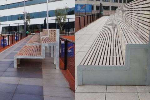 101967 + 107012 tribunebanken buitenbanken zitbanken banken sportcentrum