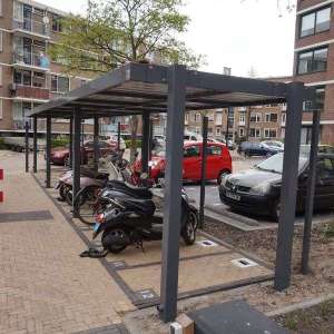 107637 parkeervoorzieningen scooters parkeren vastzetvoorziening overkapping fietsoverkapping