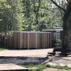 Projecten | Een opgeruimd speelplein voor het kinderdagverblijf dankzij buitenberging | image #1 | 113299 overkapping groendak berging buitenberging