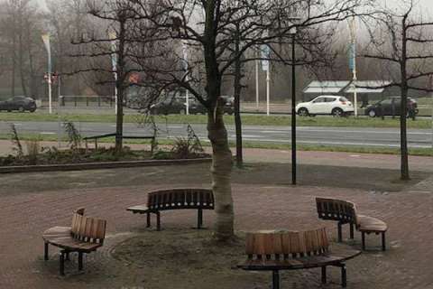 116846 Buitenbanken straatmeubilair zitbank parkmeubilair