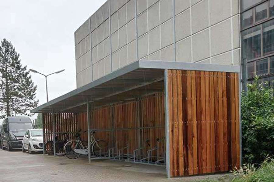 132468 Nieuwe fietsoverkappingen bij Campus Werkspoor Utrecht