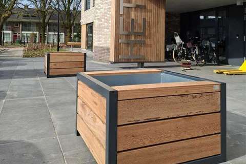 139757 straatmeublair buitenbank plantenbak afvalbak