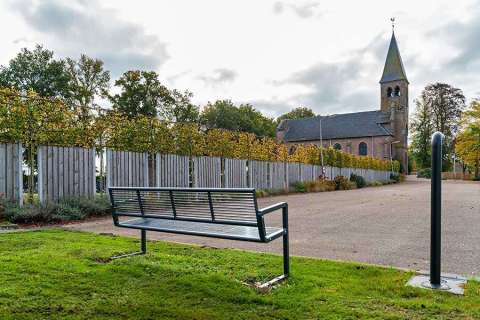 143499 straatmeubilair buitenbank zitbank afvalbak