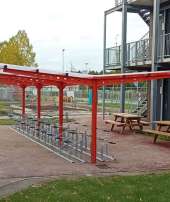144130 FalcoAndo fiets­overkapping bij WRM Flexwonen Assen | Falco
