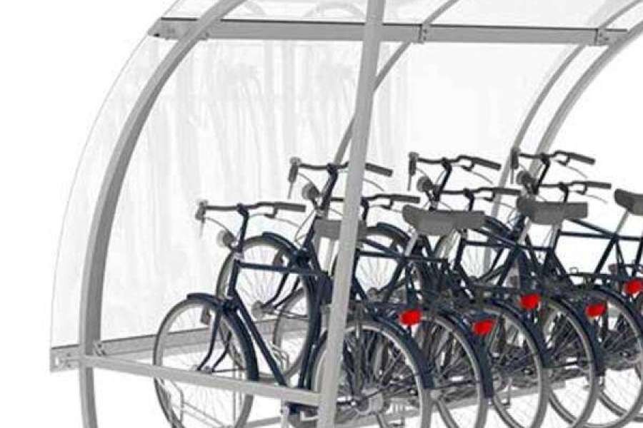 FalcoLite fietsoverkapping, enkelzijdig