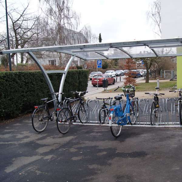 Fietsparkeren fietsoverkapping rokersoverkapping transparant FalcoRail