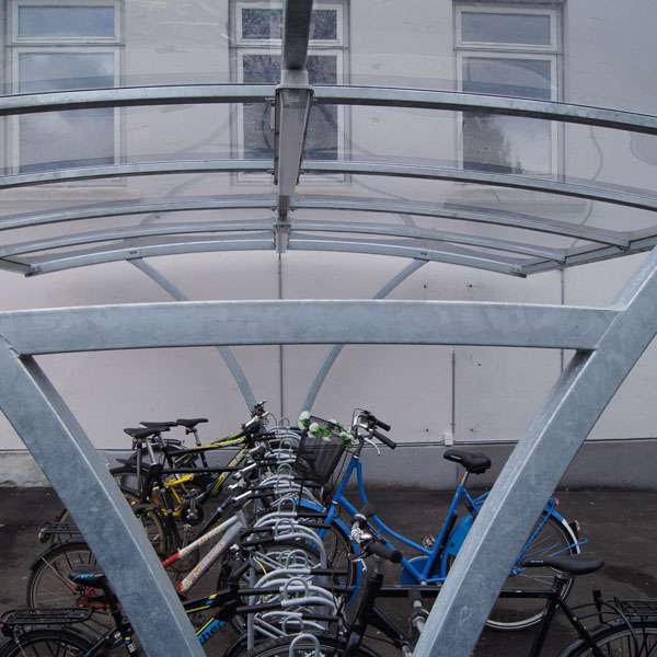 Fietsparkeren fietsoverkapping rokersoverkapping transparant FalcoRail