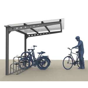 Overkappingen | Fietsoverkappingen en -bergingen | FalcoAndo enkelzijdige fietsoverkapping | image #1| Fietsparkeren fietsoverkapping FalcoAndo