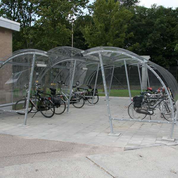 Fietsparkeren fietsoverkapping rokersoverkapping transparant FalcoLite