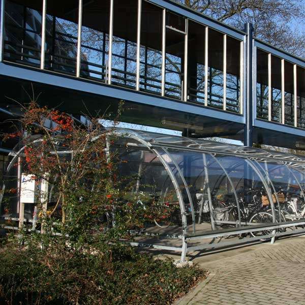 Fietsparkeren fietsoverkapping rokersoverkapping transparant FalcoLite