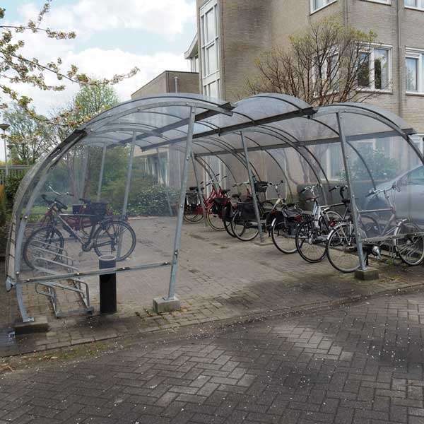 Fietsparkeren fietsoverkapping rokersoverkapping transparant FalcoLite
