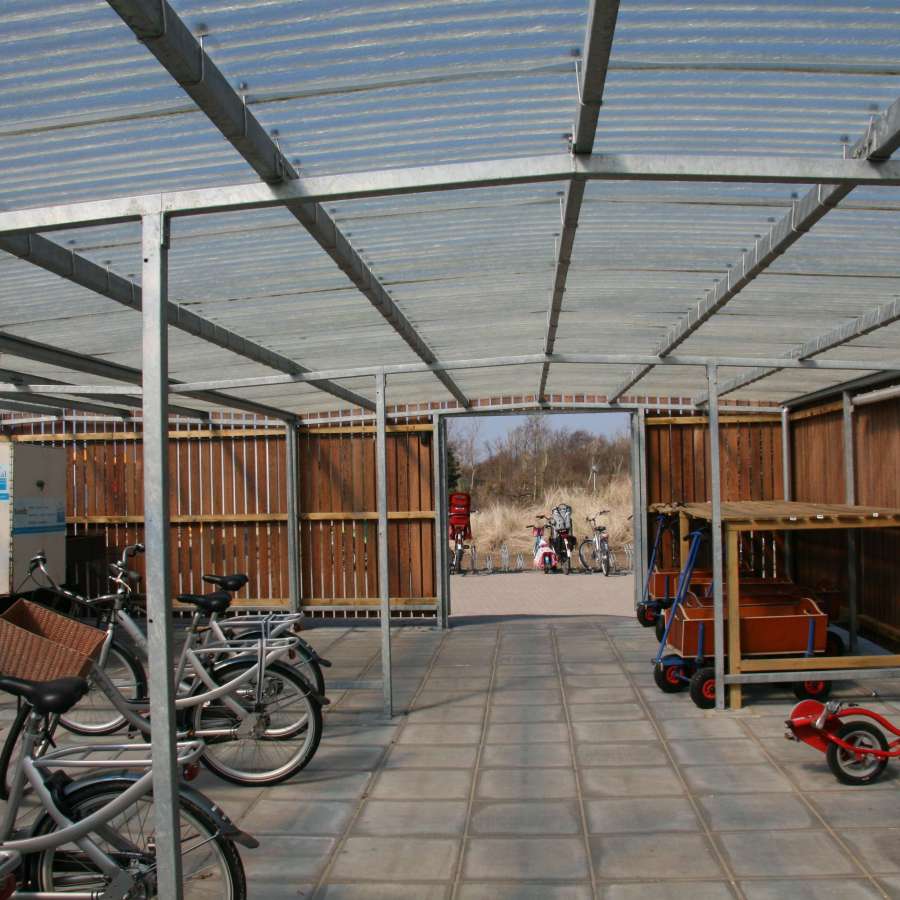 fietsparkeren fietsoverkapping overkapping fietsenstalling fietsenrek Landal 