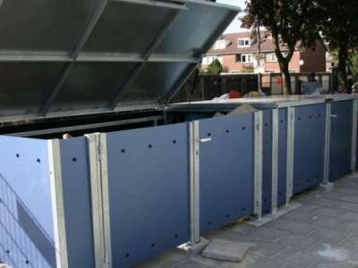 overkapping berging speelgoedberging schoolplein FalcoBox