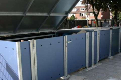 overkapping berging speelgoedberging schoolplein FalcoBox