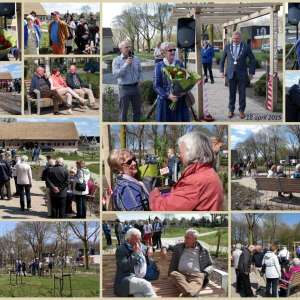 Jong en oud samen op Falco banken in generatietuin
