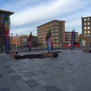 Origineel Falco straatmeubilair onderdeel van kunstwerk