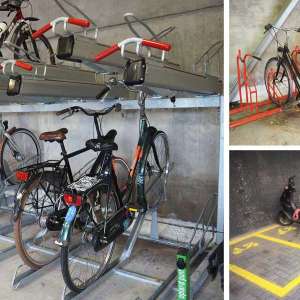 Fiets en scooter parkeren bij Gemeentekantoor Groningen